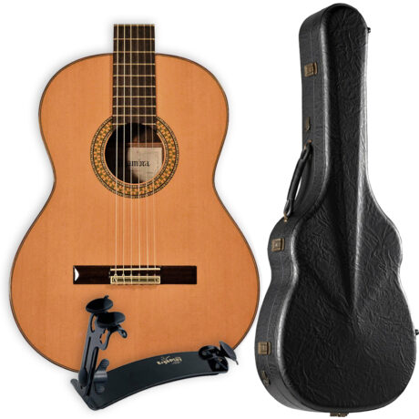 Alhambra 9P Solid Cedar Classical Guitar w/ Alhambra Polyurethane Case & Tappert Guitar Support